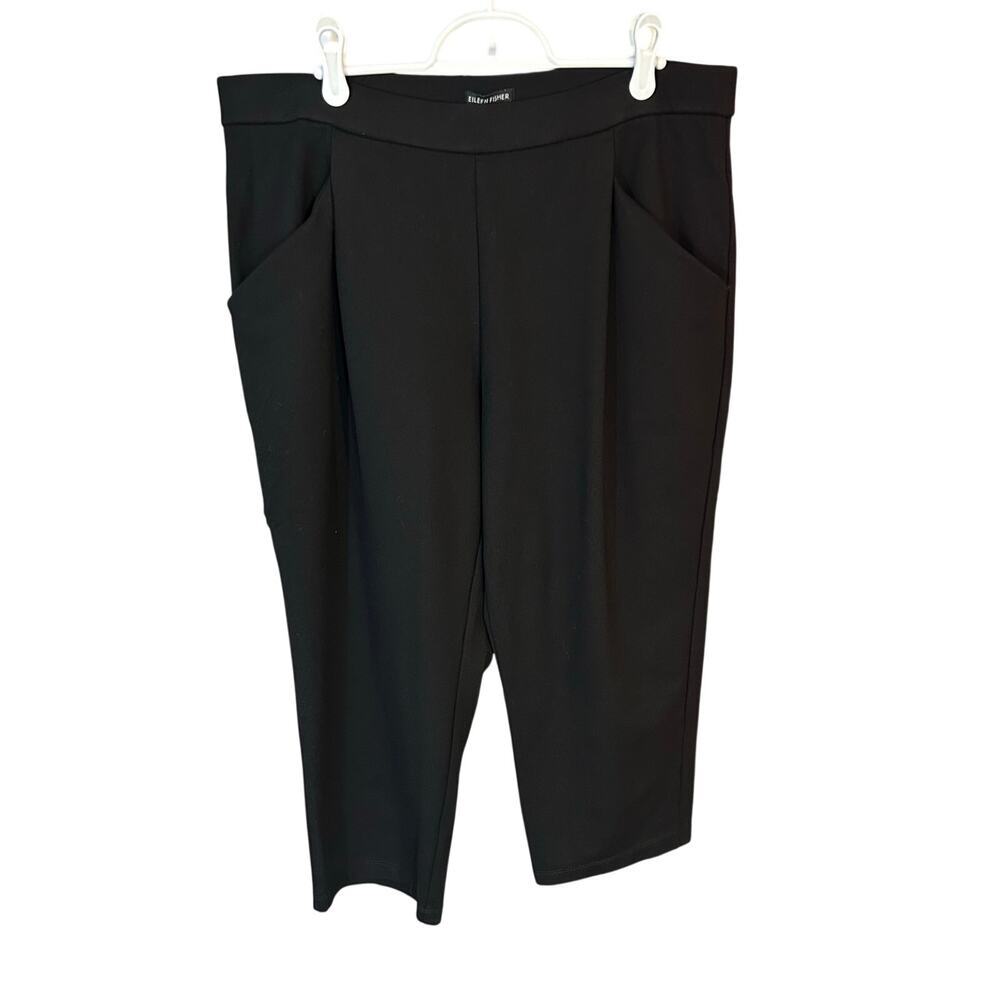 Eileen Fisher Flex Ponte Carrot Pant black capsule system pull on capri pant L